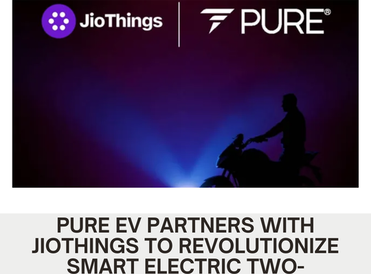 PURE EV Partners with JioThings to Revolutionize Smart Electric Two-Wheelers