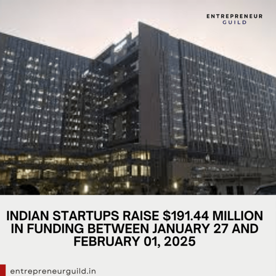 Indian Startups Raise $191.44 Million in Funding Between January 27 and February 01, 2025